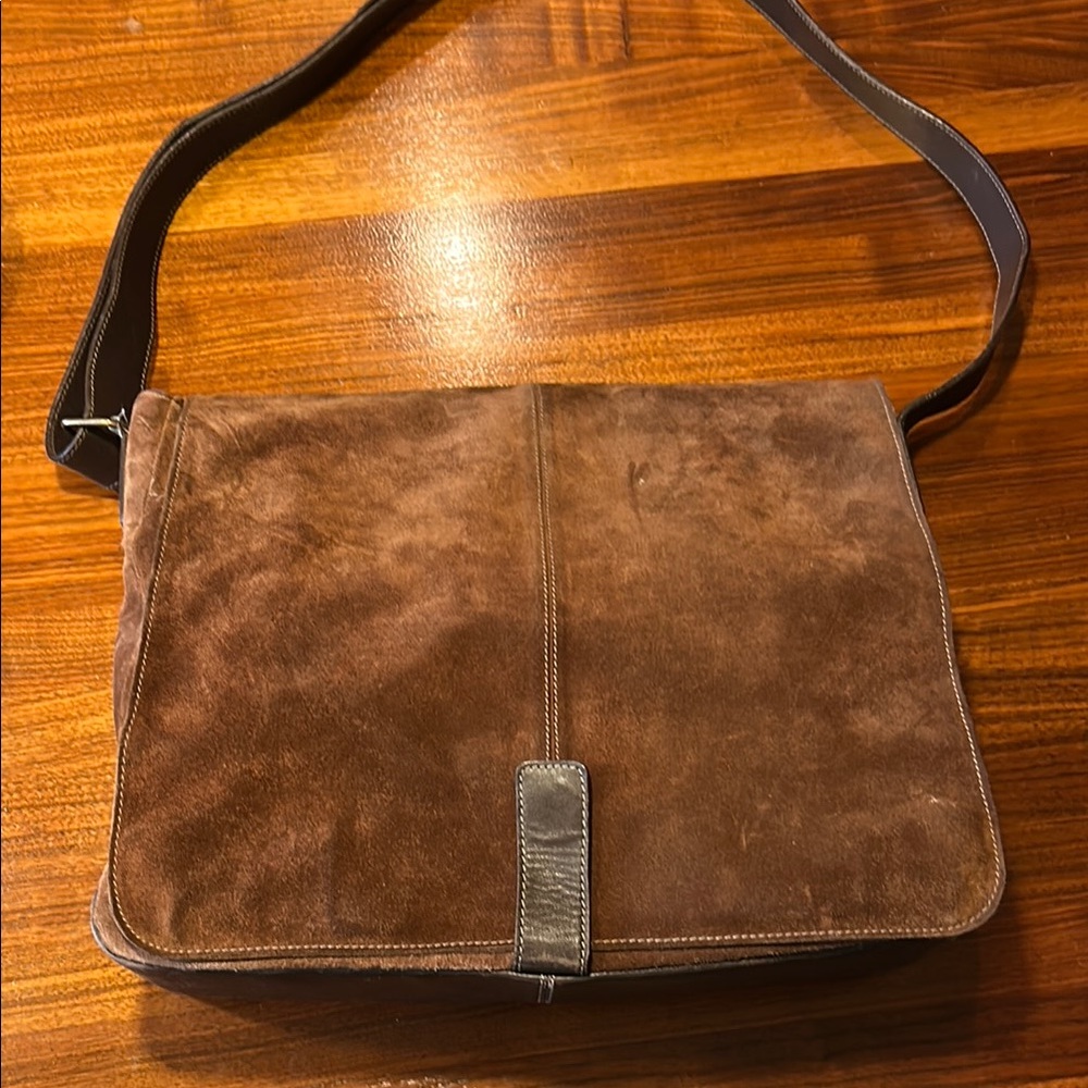 Classic Wilson’s Leather Brown Suede Men's Messenger Bag